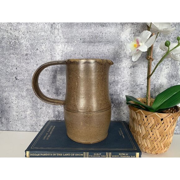Vintage French Arts Céram Grand Feu Pitcher Flower Vase Made in France - Picture 1 of 8
